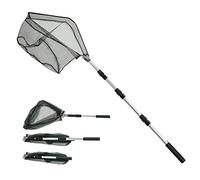 Épuisette de Pêche Pliable,190cm Long Manche Téléscopique,Poteau en Alliage d'Aluminium 4 Section/Filet Nylon Triangulaire,Extensible de 37 à 68 Pouces,pour Carpe Truite Crevette Etang Bassin Poisson