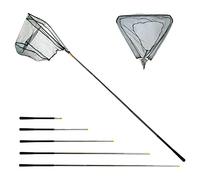 Épuisette de Pêche Pliable,190cmLong Manche Téléscopique,Poteau en Alliage d'Aluminium 4 Section/Filet Nylon Triangulaire,Extensible de 37 à 68'',pour Carpe Truite Crevette Etang Bassin Poisson