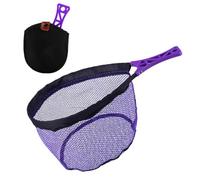 Épuisette de pêche pliable en maille élastique | Filet de pêche avec poignée pour extérieur, étang, lac, rivière, eau salée, voyage, bateau, kayak, femmes et enfants