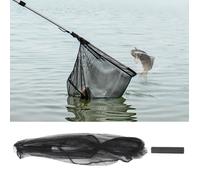 Épuisette de Pêche Pliante Durable 2,1m Poignée de Poteau Télescopique pour Capture de Poisson-XIC