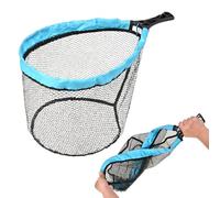 Épuisette de pêche, poignée pliable, outil de capture en maille, piège flexible très résistant, cadre de 39 x 27 cm pour crevettes, truites, poissons-chats, écrevisses, ruisseaux, rivières, entretien