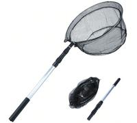 Épuisette de pêche Sougayilang, manche télescopique en alliage d'aluminium, extensible jusqu'à 150 cm de long, épuisette de pêche pliable