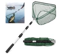 Épuisette de Pêche Télescopique Extensible, 130 cm Filet Nylon Triangulaire | épuisettes de Pêche Télescopiques, Filet de Pêche Léger et Résistant, pour Carpe Truite Crevette Etang Bassin Poisson