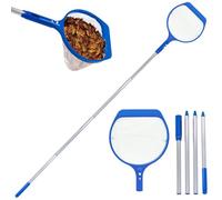 Épuisette de piscine avec manche télescopique, 17 cm, à mailles fines avec barre réglable de 142 cm/182 cm de long, accessoire de piscine, pour bassin, spa, jacuzzi (182 cm)