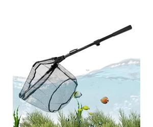 Épuisette de poisson | Avec tiges télescopiques | Épuisette pliable | Épuisette portable pour perche, poisson-chat, truite, crevettes, saumon