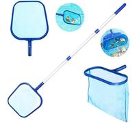 Epuisette piscine,3 Pack Epuisette De Surface+Epuisette de Fond+Manche Télescopique, pour Piscine,Source Chaude-Facile à manier
