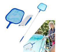 Épuisette Piscine avec Manche Aluminium 160 cm, Filet de Surface à Maille Fine pour Feuilles, Insectes et Débris, Épuisette Légère Démontable 5 Sections pour Spa, Jacuzzi, Bassin et Petite Piscine