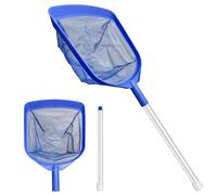 Epuisette Piscine Maille Extra Fine 43x30cm, Petite Epuisette De Surface Piscine Fond avec Manche, Filet Piscine, Epuisette Spa, Kit Nettoyage Piscine pour Fontaine Bassins Aquarium