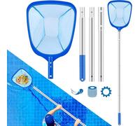 Épuisettes de Surface, Épuisette de Piscine,Épuisettes de Fond,Épuisettes de Surface Piscine,Filet Piscine avec 98CM Télescopique en Aluminium Perche,Kit Nettoyage Professional pour Piscine,Fontaine