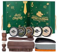 EPUMP Calendrier de l'Avent 2025 pour adultes - Kit de cirage de chaussures de 12 jours avec brosse à chaussures en cuir - Accessoires d'entretien des chaussures en cuir - Cadeau de Noël pour hommes