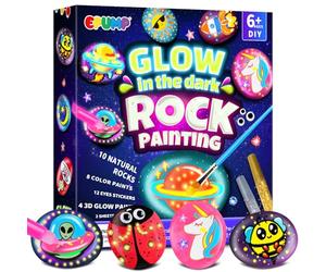 EPUMP Kit de Peinture Rupestre - Arts et Artisanat pour les Enfants de 6 à 12 ans - Set de Peinture Enfant qui Brille dans le Noir- Cadeau de Noël et d’anniversaire pour les garcons et les filles