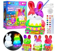 EPUMP Veilleuse Lapin Rechargeable (1200 mAh) avec 2 Modes Lumineux - Kit Créatif DIY à Peindre, Jouet à Peindre et Cadeau pour Enfants de 5 6 7 8 9 10 11 12 ans