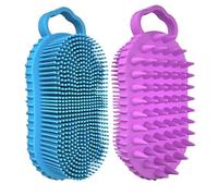 Épurateur de cheveux en silicone, 2pcs Silicone Body Burnber, 2 po en 1 double brosse masseur du cuir chevelu, facile à nettoyer avec une poignée non glissante