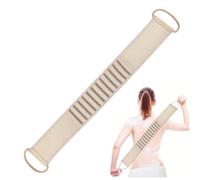 Épurateur de dos 30 pouces de long épurateur corps exfoliant en lin doux double face avec poignée laveuse dos nettoyage moussant pour hommes femmes.