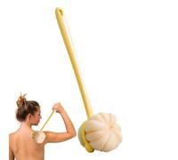 Épurateur de dos, brosse arrière double face | Exfoliant corporel pour le dos | Brosse double face à long manche avec poils et éponge pour un brossage humide ou sec pour femmes et hommes