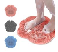 Épurateur de pieds de douche, épurateur de corps en silicone avec ventouse, pieds exfoliants et massants sans se pencher, nettoyage facile rose 2 pièces