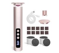 Épurateur de pieds électrique rechargeable avec moteur, B | Puissance rechargeable avec 9 réglages réglables et 30 têtes de ponçage remplaçables pour pédicure à domicile
