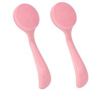 Épurateur de visage en silicone, 2 épurateurs de visage en silicone souple avec prise confortable, manuel pour le nettoyage des pores, l'élimination des points noirs, le massage