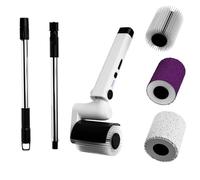 Épurateur électrique à Rotation, Brosse de Nettoyage de Salle de Bain étanche IPX7 de Type Rouleau, réglable 114-142 cm, 2 Vitesses de roulement, avec 4 têtes de Brosse remplaçables, Fournitures de