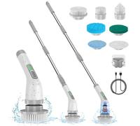 Épurateur électrique, Brosse de Nettoyage électrique 7 en 1, Nettoyage Puissant 420 TR/Min, épurateur de Salle de Bain 1,5 h Double Vitesse avec Bras d'extension pour Cuisine, Voiture, carrelage, Mur