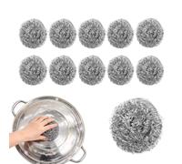 Épurateur En Acier Pour Vaisselle 12 Pièces - Outil De Nettoyage Pour Casse | | Éponge De Nettoyage Robuste, En Laine D'acier Inoxydable, Fil À Récurer Pour Casseroles De Cuisine, Accessoire De Va