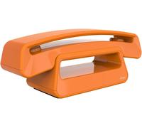Epure Iconic - Téléphone Fixe Sans Fil Dect - Design Vintage - Grand Écran Graphique Haute Lisibilité - Mains Libres - Fonction Blocage Des Appels - Orange