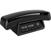 Epure Premium - Téléphone Fixe Sans Fil Dect Avec Répondeur - Design Vintage - Base D'Affichage Intelligente - Grand Écran Graphique - Mains Libres - Fonction Blocage Des Appels - Noir