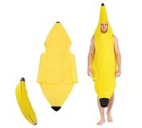 EPXOIQC Costume Banane Pour Adultes,Banane Gonflable 60cm,Banana Costume Fruit Fancy Dress,Creations Attrayant Costume De Banane Adult Deluxe Set Costume De Banane Pour Carnaval Cosplay 148 x 65cm