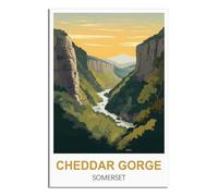 EPXZNM Métal Tin Signes Plaque Artistique pour Gorges de Cheddar, Somerset Panneaux en Étain Vintage Art Mural Vintage Drôle Décoration 30x40cm