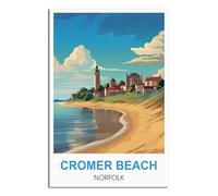 EPXZNM Métal Tin Signes Plaque Artistique pour Plage de Cromer Norfolk Panneaux en Étain Vintage Art Mural Vintage Drôle Décoration 30x40cm