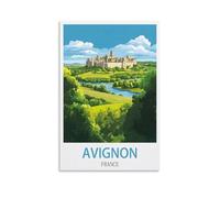 EPXZNM Plaque en Métal Affiche de voyage d'Avignon en France Panneau de Porte Drôle en Étain Panneaux de Grotte pour la Maison les Bars les Cafés les Pubs les Clubs 20x30cm