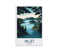 EPXZNM Plaque en Métal Affiche de voyage de Mljet en Croatie Panneau de Porte Drôle en Étain Panneaux de Grotte pour la Maison les Bars les Cafés les Pubs les Clubs 20x30cm