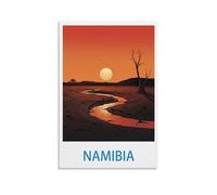 EPXZNM Plaque en Métal Affiche de voyage sur la Namibie Panneau de Porte Drôle en Étain Panneaux de Grotte pour la Maison les Bars les Cafés les Pubs les Clubs 30x30cm