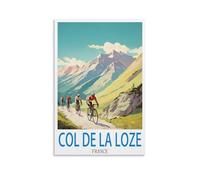EPXZNM Plaque en Métal Col De La Loze France Affiche De Voyage Panneau de Porte Drôle en Étain Panneaux de Grotte pour la Maison les Bars les Cafés les Pubs les Clubs 30x30cm