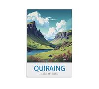 EPXZNM Plaque en métal Quiraing Isle of Skye Posters Décoration murale en métal Plaque décorative en étain Art Plaque Poster pour la maison Cuisine Bar Café Club Décoration 30x30cm