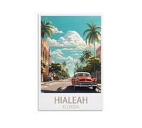 EPXZNM Plaque Metal Vintage Rue Hialeah Florida Décoration Rétro Amusante pour Bar Caverne Club Salon Salle Musique Vintage Decoration 30x40cm