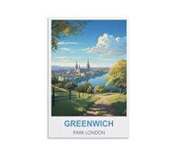 EPXZNM Plaque murale vintage en métal, affiches de Greenwich Park, Londres, plaque murale vintage en métal, art rétro, affiche murale pour maison, club, jardin, décoration, 15 x 30 cm