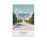 EPXZNM Plaque murale vintage en métal Tirana Albanie Affiche Murale Amusante Deco Vintage Panneau Decoratif Exterieur 30x40cm
