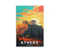 EPXZNM plaques en tôle rétro Athènes, Grèce Plaque murale rétro en métal mur de maison, décoration de chambre ou bar 15x30cm