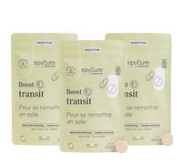 EPYCURE - Boost Transit - Accélère le Transit & Apaise les Intestins - 94,9% Naturel - Bananes Vertes, Pruneau, Mauve, Vitamine B6 - Goût Pomme - Vegan - Fabriqué en France (Coffret de 3)