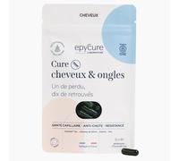 EPYCURE - Cure Cheveux & Ongles - Stimule Pousse, Brillance, Croissance & Résistance - 93% Naturel - Pousse de Pois, Vitamines B6, B9, B12, B5, B8, Zinc - Vegan - Fabriqué en France (1 Sachet)