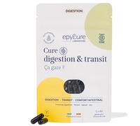 EPYCURE - Cure Confort Digestif - Améliore Digestion & Transit, Réduit Ballonnements & Flatulences - 95% Naturel - 5 Enzymes Digestives, Calcium, Fenouil, Zinc - 1 Mois - Vegan - Fabriqué en France