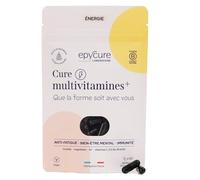 EPYCURE - Cure Multivitamines + - Combat Fatigue Physique & Mentale, Réduit Stress, Détend le Corps - 87% Naturel - Rhodiole, Magnésium, Vitamines B3, B6, D3, Fer - 1 Mois - Vegan - Fabriqué en France