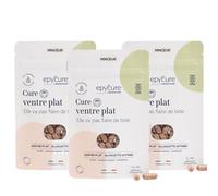 EPYCURE - Cure Ventre Plat - Réduction des Graisses Abdominales, Ballonnements, Silhouette Affinée - 100% Naturel - Pépins de raisin, Piment Cayenne, Probiotiques - Vegan Made in France (Coffret de 3)