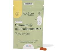 EPYCURE - Gummies Anti-Ballonnements - Digestion Facile sans Ballonnements - 100% Naturel - Menthe, Camomille, Bifidobacterium, Feuilles de Framboisier - Goût Pomme-Poire - 1 Mois - Vegan