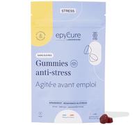 EPYCURE - Gummies Anti-Stress Sans Sucres - Détente Immédiate, Résistance au Stress -100% Naturel - Huile Essentielle d'Orange Douce, Thé Vert, Basilic Sacré - 1 Mois - Vegan - Fabriqué en France