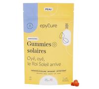 EPYCURE - Gummies Solaires Sans Sucres - Prépare, Protège et Prolonge Bronzage - 98% Naturel - Bêta-Carotène, Vitamines C & E, Tyrosine, Sélénium - 1 Mois - Vegan - Fabriqué en France
