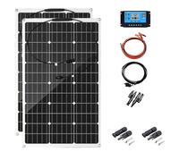 EpyGnom 300W Panneaux Solaires Souple Kit Panneau Solaire Plug and Play Portable Solaires Monocrystalline Haute Efficacité ÉTanche ContrôLeur 40A pour Maison Caravane Bateau 2 * 300W