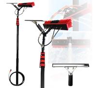 EpyGnom Brosse de Lavage Télescopique avec Raclette Manche Télescopique Brosse Telescopique de Nettoyage Panneaux Photovoltaïques Nettoyage des Fenêtres Toit de terrasse Solaire 10.8m/36FT