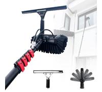 EpyGnom Kit Perche Télescopique Nettoyage Panneaux Solaires avec 29cm Tête de Brosse PP Rotative 180° Raclette et Tuyau 20 m Brosse Telescopique Toiture pour Nettoyer Vitres Toiture 6m/20FT